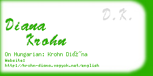 diana krohn business card